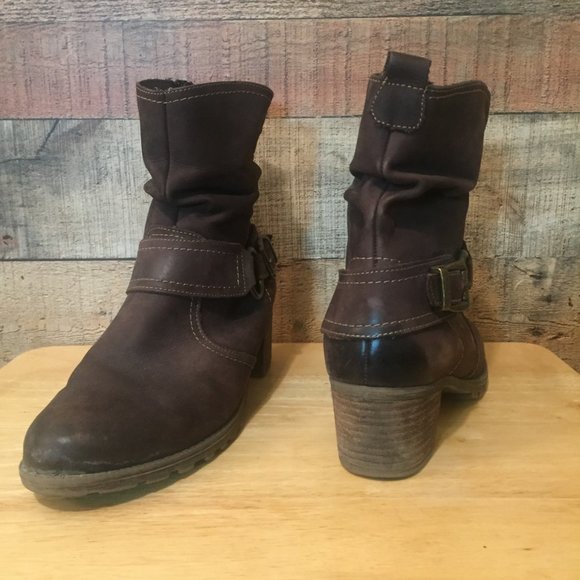 Remonte Dorndorf Ankle Boots Brown Lined Leather Slouch Style 2" Heel US Size 10 - Picture 6 of 15